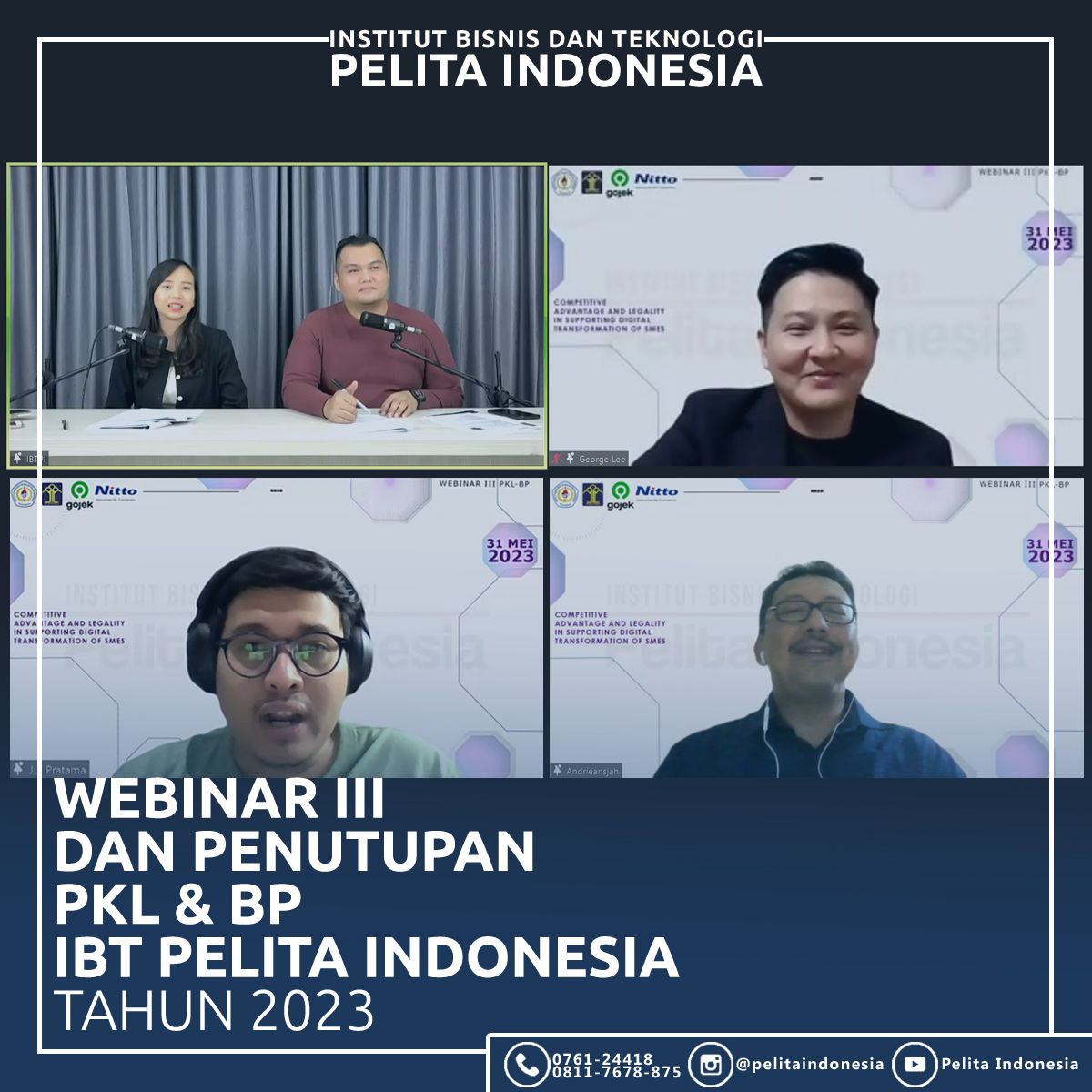 Sekretariat PKL IBT Pelita Indonesia 2023 Helat Webinar Sesi III